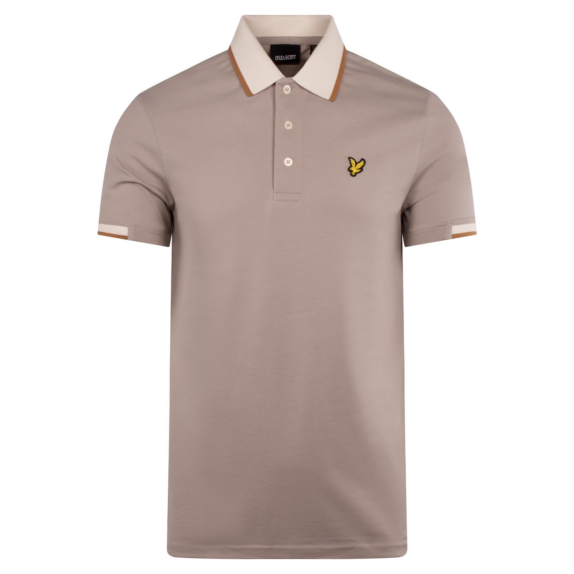 Lyle & Scott Half Tipped Mens Polo Shirt Pale Grey